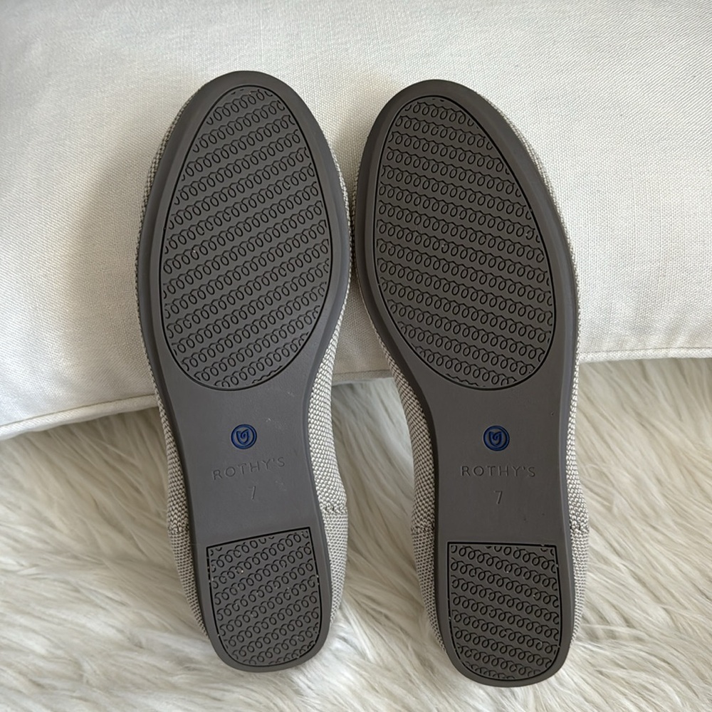 Rothy's "Retired" Birdseye Flax Round Toe Flats Size 7 - Picture 11 of 12